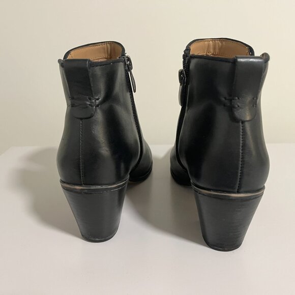 Franco Sarto Black Leather Ankle Boot Orchard Size 9.5 - Picture 6 of 11